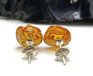 Baltic Amber Studs, Flower Studs, Amber Floral Earrings, ancient - GemzAustralia 