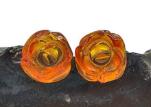 Load image into Gallery viewer, Baltic Amber Studs, Flower Studs, Amber Floral Earrings, ancient - GemzAustralia 