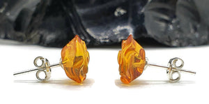 Baltic Amber Studs, Flower Studs, Amber Floral Earrings, ancient - GemzAustralia 