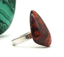 Load image into Gallery viewer, Amber Ring, Adjustable, size 7, Triangle shaped, Cognac Baltic Amber - GemzAustralia 