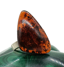 Load image into Gallery viewer, Amber Ring, Adjustable, size 7, Triangle shaped, Cognac Baltic Amber - GemzAustralia 