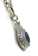 Load image into Gallery viewer, Blue Topaz &amp; Chrome Diopside Pendant, Sterling Silver, Genie Bottle Pendant - GemzAustralia 