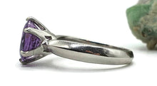 Load image into Gallery viewer, Amethyst Solitaire Ring, Sterling Silver, Size 7.75, prong set, NEW - GemzAustralia 