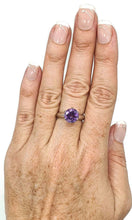 Load image into Gallery viewer, Amethyst Solitaire Ring, Sterling Silver, Size 7.75, prong set, NEW - GemzAustralia 