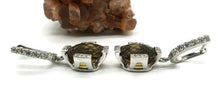 Load image into Gallery viewer, Citrine &amp; Natural White Zircon Earrings, 925 Sterling Silver, Rectangle Earrings - GemzAustralia 