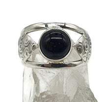 Load image into Gallery viewer, Black Onyx Ring, Size 9.5, Heart Ring, Sterling Silver, Round Shaped - GemzAustralia 