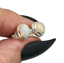 Load image into Gallery viewer, Ethiopian Opal Studs, Sterling Silver, Oval Shaped, October Stone - GemzAustralia 