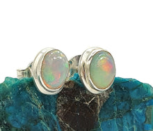 Load image into Gallery viewer, Ethiopian Opal Studs, Sterling Silver, Oval Shaped, October Stone - GemzAustralia 