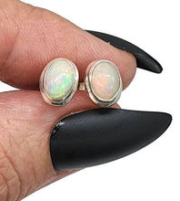 Load image into Gallery viewer, Ethiopian Opal Studs, Sterling Silver, Oval Shaped, October Stone - GemzAustralia 