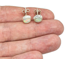 Load image into Gallery viewer, Ethiopian Opal Studs, Sterling Silver, Oval Shaped, October Stone - GemzAustralia 