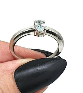 Aquamarine Ring, Size 8, Sterling Silver, Engagement Ring, March Gem - GemzAustralia 