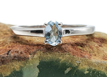 Load image into Gallery viewer, Aquamarine Ring, Size 8, Sterling Silver, Engagement Ring, March Gem - GemzAustralia 