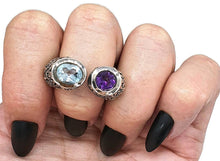 Load image into Gallery viewer, Amethyst &amp; Blue Topaz Ring, Size 8.5, February and December Gems - GemzAustralia 