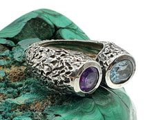 Load image into Gallery viewer, Amethyst &amp; Blue Topaz Ring, Size 8.5, February and December Gems - GemzAustralia 
