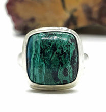 Load image into Gallery viewer, Chrysocolla Malachite Ring, Size 6.75, Square Shape, Sterling Silver - GemzAustralia 