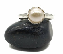 Load image into Gallery viewer, Freshwater Pearl Ring, Size 8.25, Sterling Silver, June Birthstone - GemzAustralia 