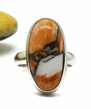 Load image into Gallery viewer, Oyster Turquoise Ring, Size 7.25, Sterling Silver, long oval Shaped - GemzAustralia 