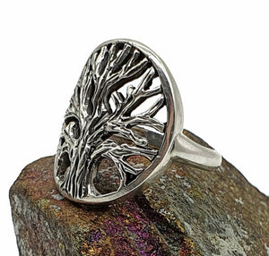 Tree of Life Ring, Size 5.75, Sterling Silver, Represents personal growth - GemzAustralia 