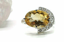 Load image into Gallery viewer, Citrine Ring, Size 8.75, Sterling Silver, Half Halo, Engagement Ring - GemzAustralia 