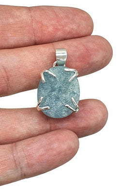 Aquamarine Pendant, Sterling Silver, March Birthstone, 15 carats - GemzAustralia 