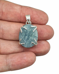 Aquamarine Pendant, Sterling Silver, March Birthstone, 15 carats - GemzAustralia 