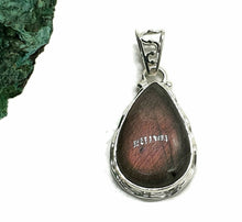 Load image into Gallery viewer, Purple Labradorite Pendant, Sterling Silver, Pear Shaped - GemzAustralia 