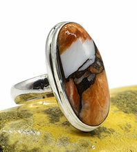 Load image into Gallery viewer, Oyster Turquoise Ring, Size 7.25, Sterling Silver, long oval Shaped - GemzAustralia 