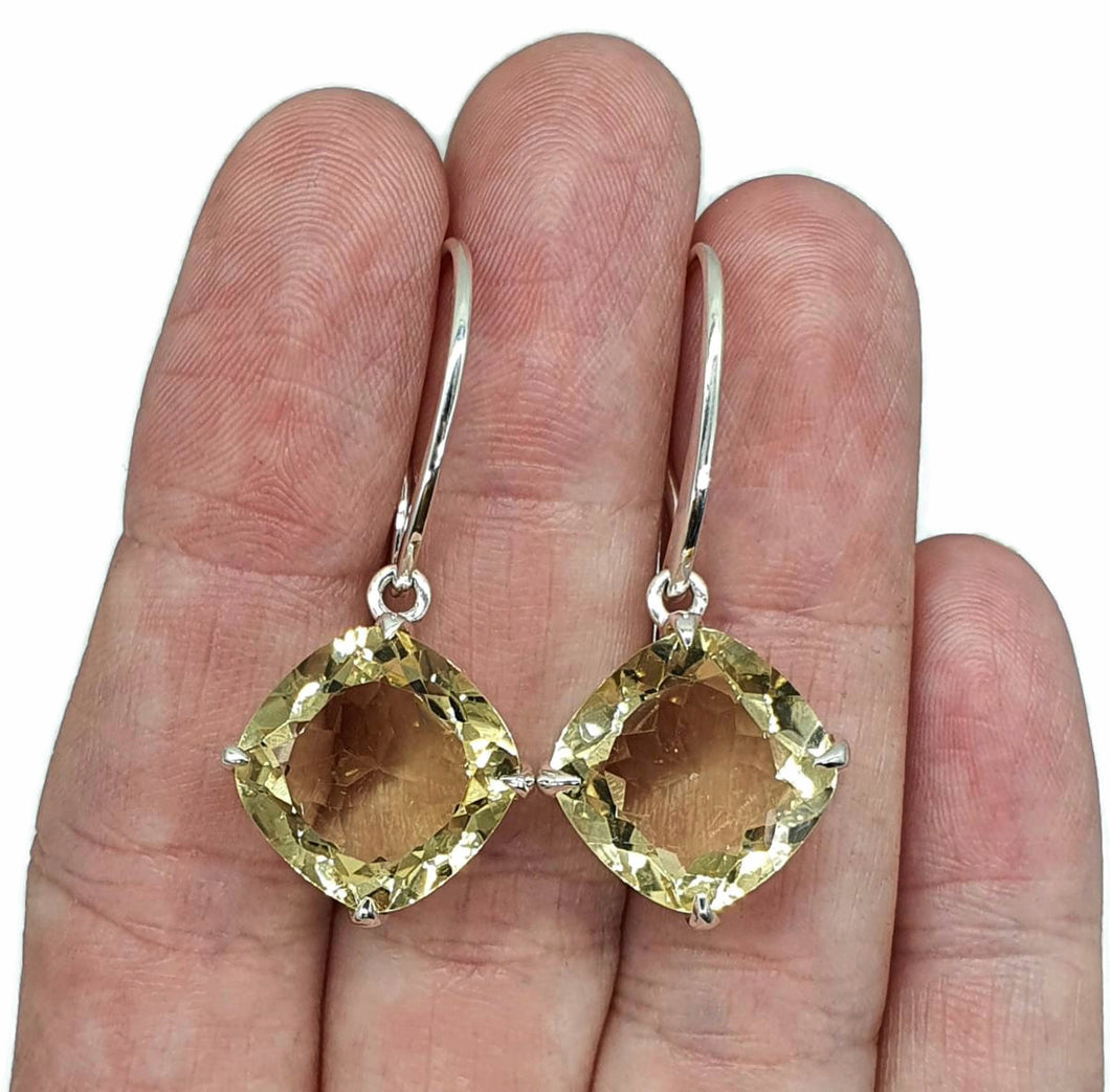 Citrine Earrings, Sterling Silver, 26 carats, November Birthstone - GemzAustralia 