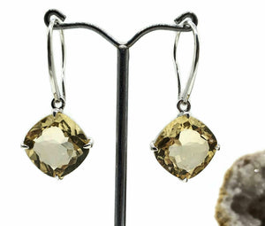 Citrine Earrings, Sterling Silver, 26 carats, November Birthstone - GemzAustralia 