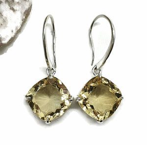 Citrine Earrings, Sterling Silver, 26 carats, November Birthstone - GemzAustralia 