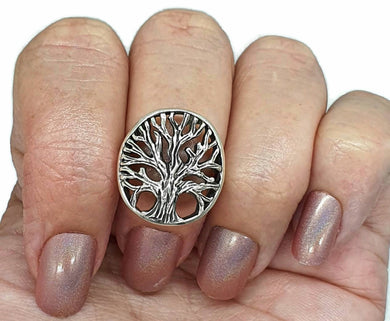 Tree of Life Ring, Size 5.75, Sterling Silver, Represents personal growth - GemzAustralia 