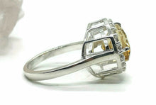 Load image into Gallery viewer, Citrine Ring, Size 8.75, Sterling Silver, Half Halo, Engagement Ring - GemzAustralia 