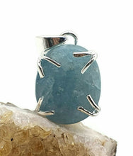 Load image into Gallery viewer, Aquamarine Pendant, Sterling Silver, March Birthstone, 15 carats - GemzAustralia 