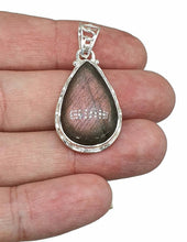 Load image into Gallery viewer, Purple Labradorite Pendant, Sterling Silver, Pear Shaped - GemzAustralia 