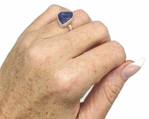 Raw Tanzanite Ring, Size 6, Sterling Silver, Rough Gemstone, Psychic Power - GemzAustralia 