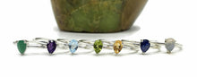 Load image into Gallery viewer, Genuine Gemstone Stacker ring, Sterling Silver, Pear Shaped - GemzAustralia 