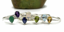 Load image into Gallery viewer, Genuine Gemstone Stacker ring, Sterling Silver, Pear Shaped - GemzAustralia 