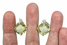 Load image into Gallery viewer, Citrine Earrings, Sterling Silver, 26 carats, November Birthstone - GemzAustralia 