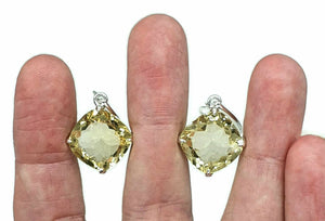 Citrine Earrings, Sterling Silver, 26 carats, November Birthstone - GemzAustralia 