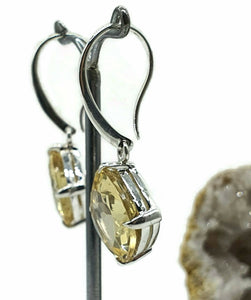 Citrine Earrings, Sterling Silver, 26 carats, November Birthstone - GemzAustralia 