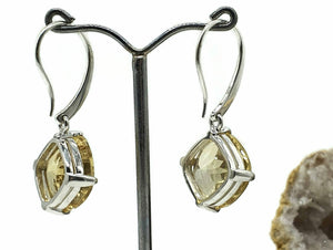 Citrine Earrings, Sterling Silver, 26 carats, November Birthstone - GemzAustralia 