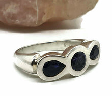 Load image into Gallery viewer, Iolite Ring, Size 7.5, Sterling Silver, Water Sapphire, Blue Violet Gemstone - GemzAustralia 