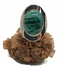 Load image into Gallery viewer, Amazonite Ring, Size 7.5, Sterling Silver, Oval Shaped, Bezel Setting - GemzAustralia 