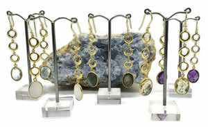Gemstone Earrings, Sterling Silver, 14K gold Electroplated, Choose your Gemstone - GemzAustralia 
