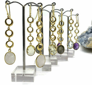 Gemstone Earrings, Sterling Silver, 14K gold Electroplated, Choose your Gemstone - GemzAustralia 