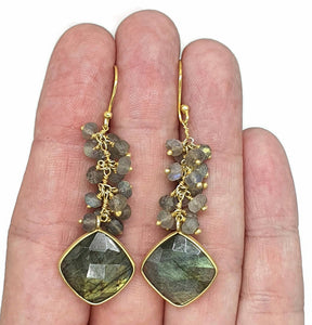 Dangly Gemstone Earrings, Sterling Silver, 14K gold Electroplated, Variety of Gemstone - GemzAustralia 
