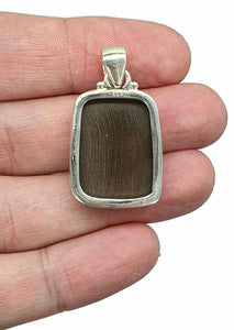 Red Ammolite Pendant, Sterling Silver, Rectangle Shaped, Opal like Gemstone - GemzAustralia 