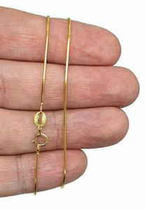 Gold Snake Chain, 61 cm, 24 inches, Sterling Silver, 14K gold Electroplated, - GemzAustralia 