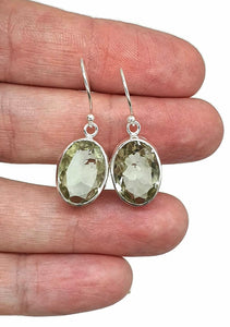 Gemstone Earrings, Oval Shape, Sterling Silver, Bezel Set, Filigree Design - GemzAustralia 