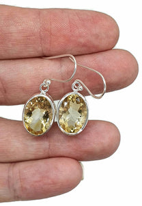 Gemstone Earrings, Oval Shape, Sterling Silver, Bezel Set, Filigree Design - GemzAustralia 